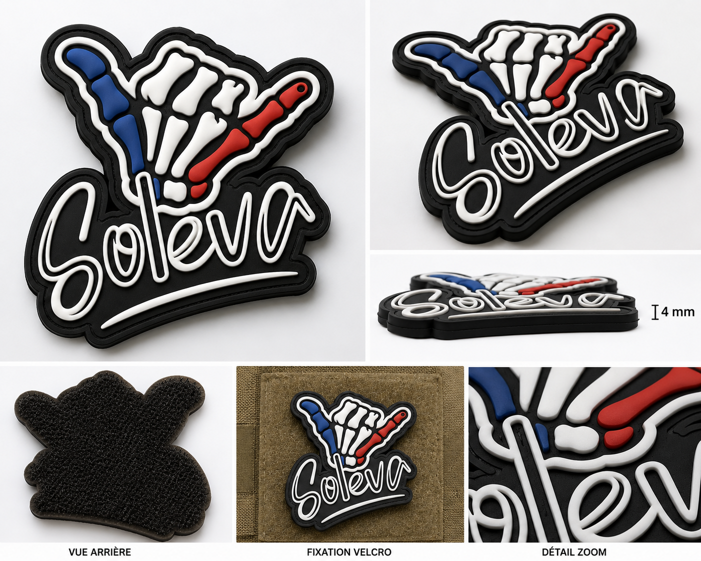 Patch relief PVC Soleva avec fixation velcro